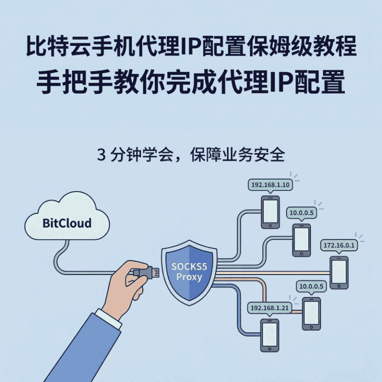 比特云手机SOCKS5代理配置保姆级教程