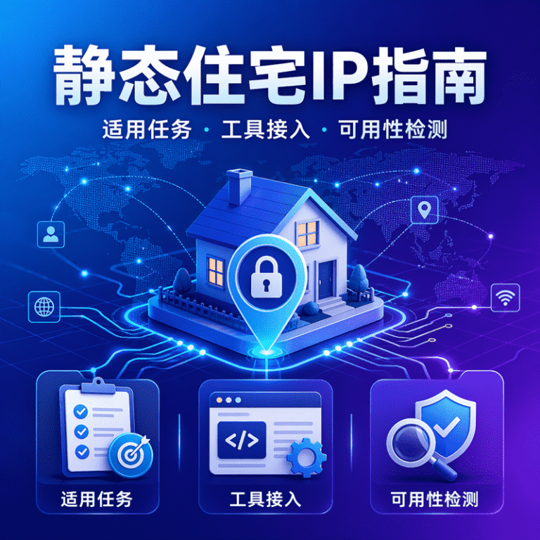 静态住宅IP指南：适用任务、工具接入与可用性检测