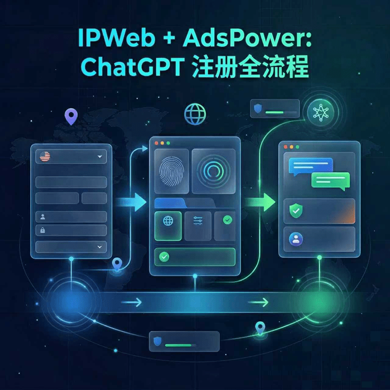 IPWeb 代理 IP、AdsPower 浏览器环境配置与 ChatGPT 注册流程