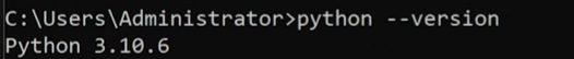 检查 Python 版本的终端