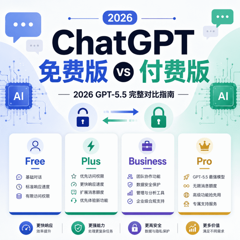 GPT免费版 vs 付费版（2026年）：GPT-5.5 Instant/Plus/Pro 完整对比指南