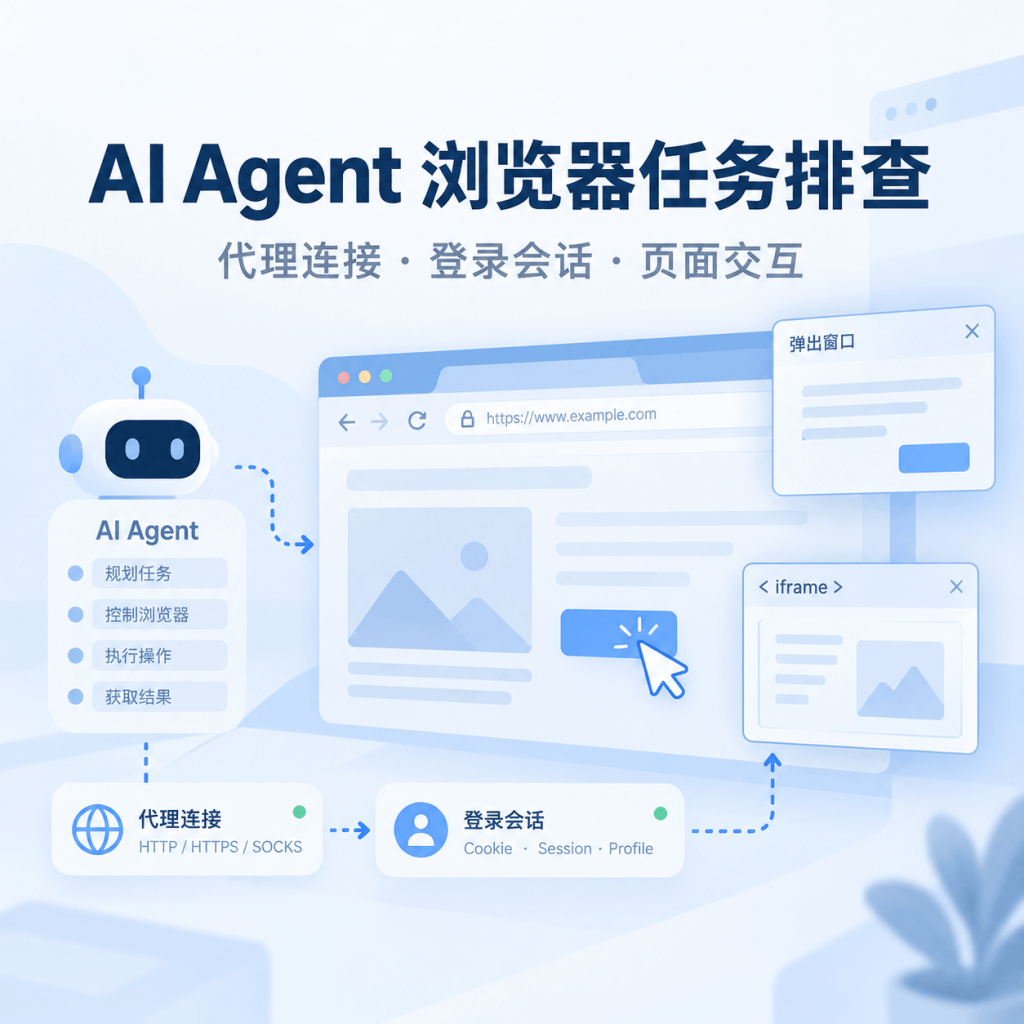 AI Agent浏览器任务失败怎么排查？从代理连接、登录会话到页面交互