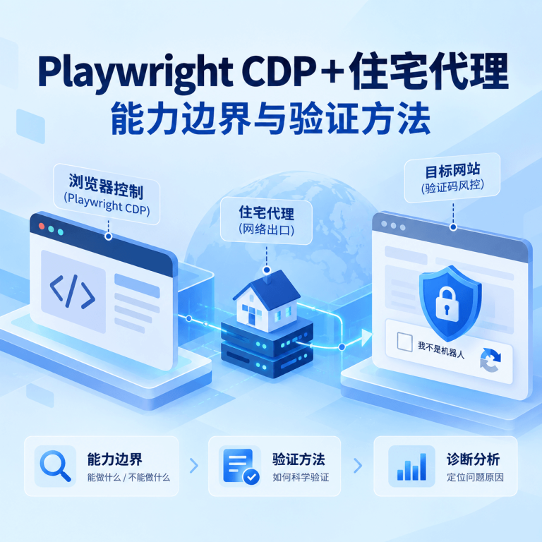 Playwright CDP＋住宅代理为什么仍会触发验证码？能力边界与验证方法